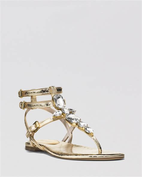 michael kors flat gold sandals|michael kors flats on sale.